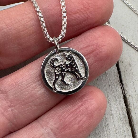 Chinese Zodiac Dog Pendant Necklace Sterling Silver - Picture 5 of 7
